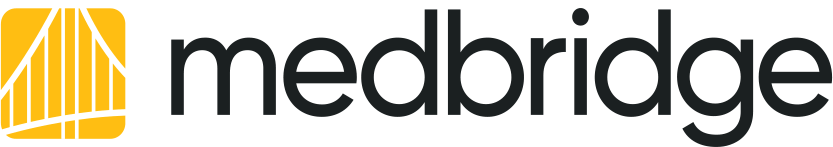 MedBridge logo with a yellow and white bridge icon next to the word "medbridge" in bold black lowercase letters.